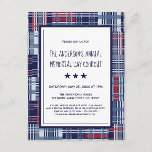 Memorial Day Event Patriotic Invitation Briefkaart