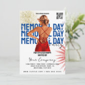Memorial Day Event Patriotic Party Club Flyers Kaart (Staand voorkant)