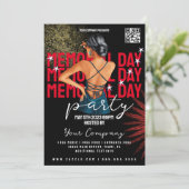 Memorial Day Event Patriotic Party Club Style Kaart (Staand voorkant)