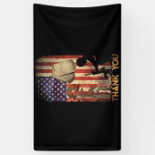 Memorial Day Flag Militaire Boots Dog 4 juli Spandoek (Verticaal)