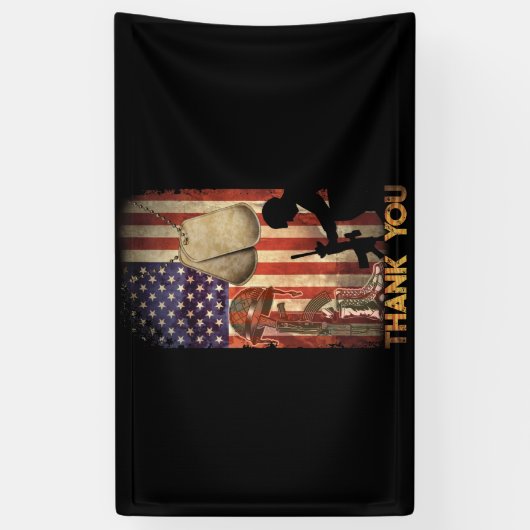 Memorial Day Flag Militaire Boots Dog 4 juli Spandoek (Verticaal)
