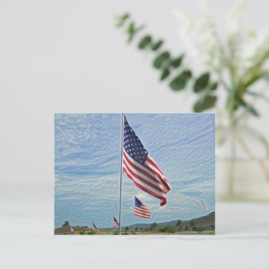 Memorial Day Flags Briefkaart (Staand voorkant)