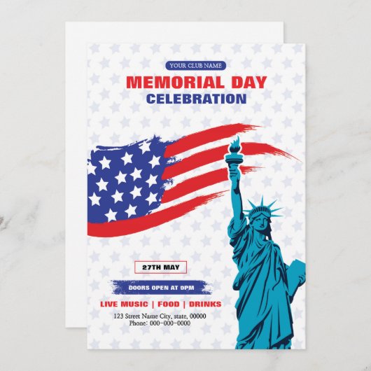 Memorial Day Flyer Kaart (Voorkant / Achterkant)