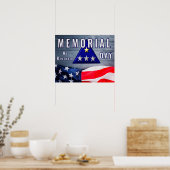 Memorial Day Folterde vlag "We herinneren ons" Poster (Keuken)