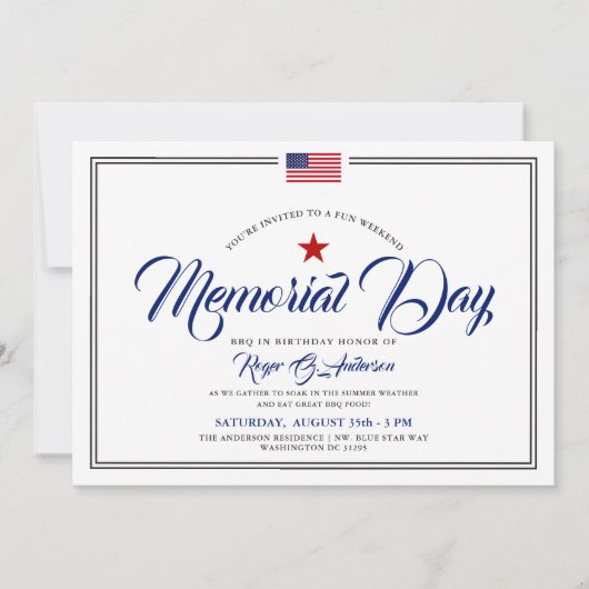 Memorial Day Gedekte patriottische verjaardag Kaart (Voorkant)