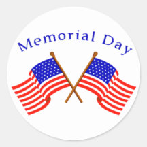 Memorial Day Gekruiste Vlaggen Badge