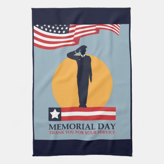 Memorial Day , Hartelijk dank voor uw service Theedoek (Verticaal)