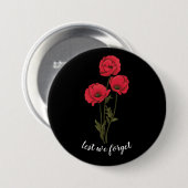 Memorial Day, Herdenkingsdag, Red Poppy Button (Voorkant /achterkant)