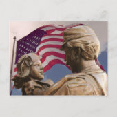 Memorial Day Homecoming Statue American Flag, ZSSG Briefkaart (Voorkant)