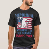 Memorial Day Honing All Who Sered USA Flag Map T-shirt (Voorkant)