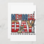 Memorial Day Honor & Remember Amerikaanse vlag Feestdagenkaart (Voorkant / Achterkant)