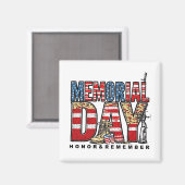 Memorial Day Honor & Remember Amerikaanse vlag Magneet (Voorkant / Achterkant)