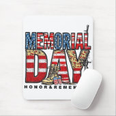 Memorial Day Honor & Remember Amerikaanse vlag Muismat (Met muis)