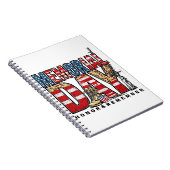 Memorial Day Honor & Remember Amerikaanse vlag Notitieboek (Rechterzijde)