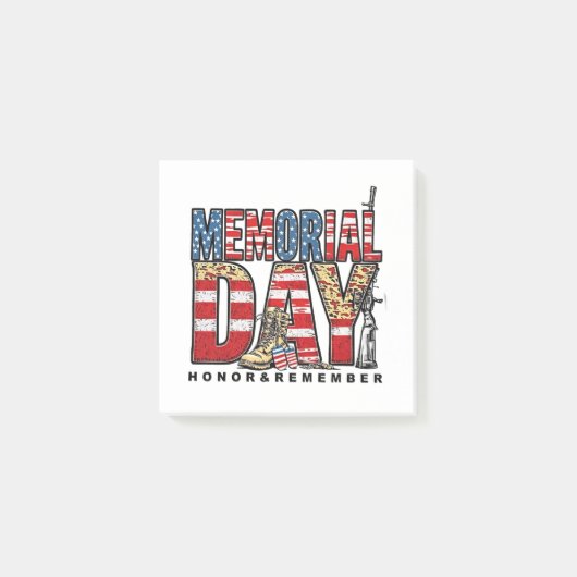 Memorial Day Honor & Remember Amerikaanse vlag Post-it® Notes (Voorkant)