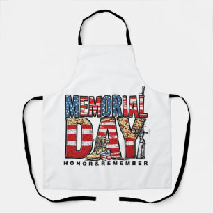 Memorial Day Honor & Remember Amerikaanse vlag Schort