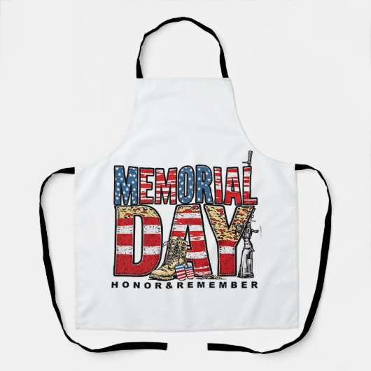 Memorial Day Honor & Remember Amerikaanse vlag Schort (Voorkant)