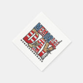 Memorial Day Honor & Remember Amerikaanse vlag Servet (Hoek)