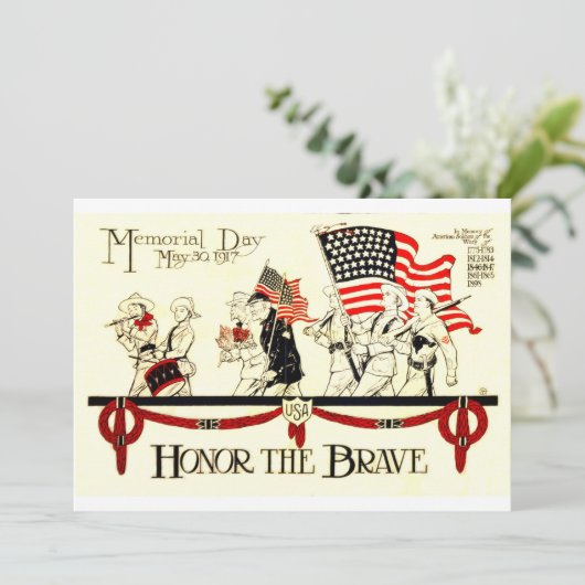 Memorial Day Honor the dappere Kaart (Staand voorkant)