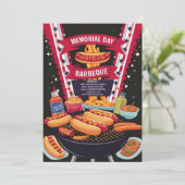 Memorial Day Hot Dogs Barbeque Party Kaart (Staand voorkant)