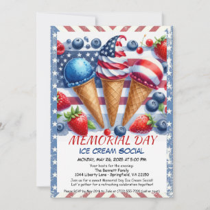 Memorial Day Ice Cream Social Invitation - Zoet Kaart