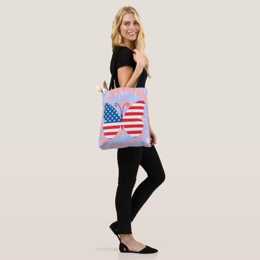 Memorial Day/Juli 4e Butterfly Tote Bag (Op model)