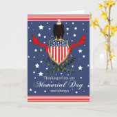 Memorial Day Kaart - Adelaar en banner (Gele Bloem)