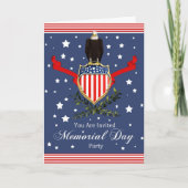 Memorial Day Kaart Party Invitation - Eagle en Ban (Voorkant)