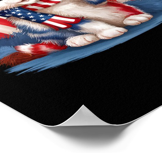 Memorial Day Kat Grappige Kitten 4 juli Patrioti Poster (Hoek)