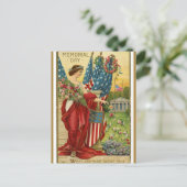  Memorial Day Lady Liberty met Rozen Briefkaart (Staand voorkant)