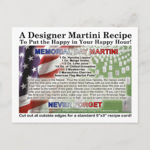 Memorial Day Martini Recept Kaart Briefkaart