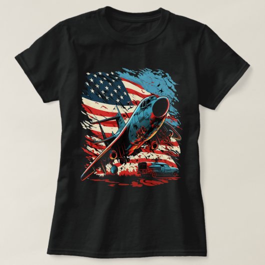 Memorial Day Militaire Vliegtuig Verenigde Staten  T-shirt (Design voorkant)