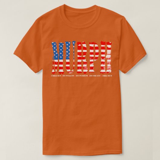 Memorial Day Murph Workout Challenge Distress ons T-shirt (Design voorkant)
