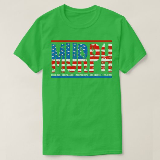 Memorial Day Murph Workout Challenge Distress ons T-shirt (Design voorkant)