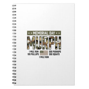 Memorial Day Murph Workout Vintage Vector T-shirt  Notitieboek