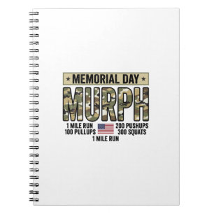Memorial Day Murph Workout Vintage Vector T-shirt_ Notitieboek