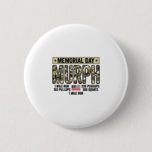 Memorial Day Murph Workout Vintage Vector T-shirt_ Ronde Button 5,7 Cm