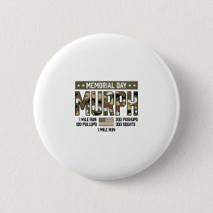 Memorial Day Murph Workout Vintage Vector T-shirt  Ronde Button 5,7 Cm
