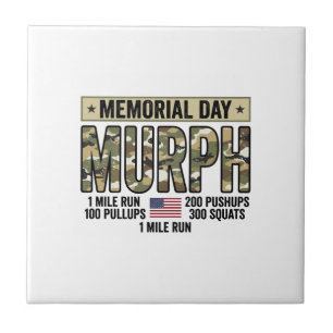 Memorial Day Murph Workout Vintage Vector T-shirt_ Tegeltje