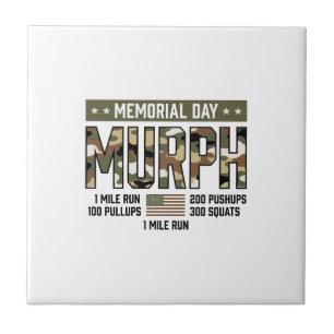 Memorial Day Murph Workout Vintage Vector T-shirt  Tegeltje