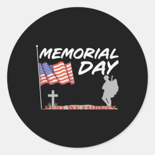 Memorial Day - opdat we het niet vergeten _ Patrio Ronde Sticker