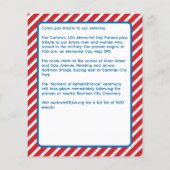 Memorial Day Our Town Parade Ceremony Flyer (Achterkant)