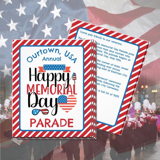 Memorial Day Our Town Parade Ceremony Flyer