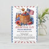 Memorial Day Pancake Ontbijt Uitnodiging (Staand voorkant)