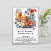 Memorial Day Pancake Ontbijt Uitnodiging (Staand voorkant)