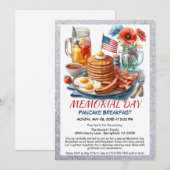 Memorial Day Pancake Ontbijt Uitnodiging (Voorkant / Achterkant)