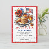 Memorial Day Pancake Ontbijt Uitnodiging (Staand voorkant)