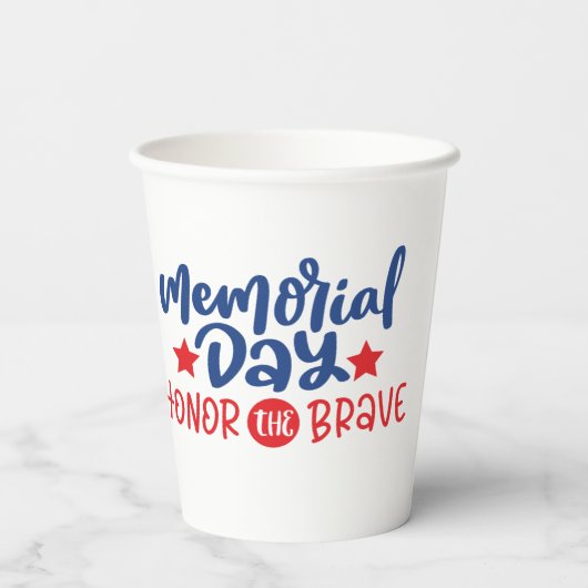 Memorial Day Paper Cups Papieren Bekers (Achterkant)
