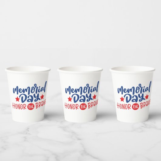 Memorial Day Paper Cups Papieren Bekers (Multi)