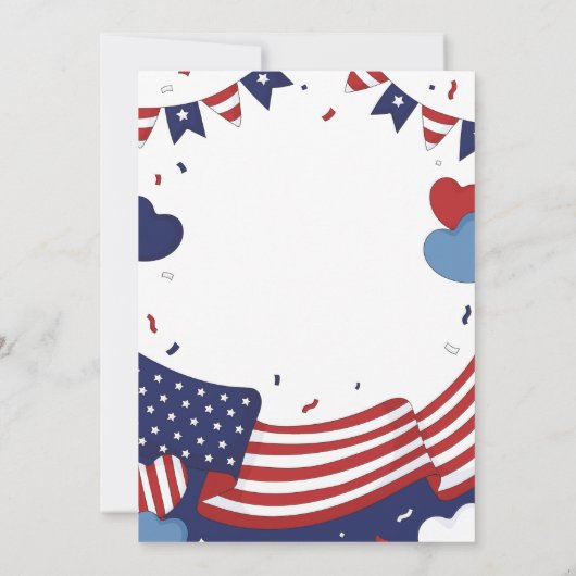 Memorial Day Party Amerikaans rood wit blauw sterr Kaart (Achterkant)